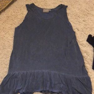 Blue flowy tank